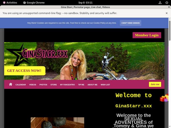 GinaStarr Login Details GinaStarr Login Details