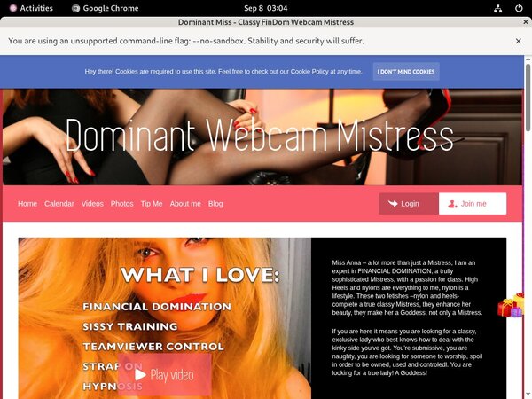 Dominant Miss - Classy FinDom Webcam Mistress Account